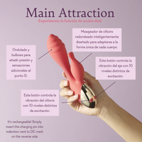 Pure Romance MAIN ATTRACTION Dual-Action "Rabbit" Vibrator 20-Speed